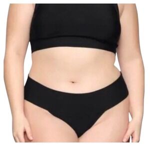 SKIMS Knit Swim Cheeky Bikini Bottom Onyx Black SW-CHE-0166 Womens 2X NEW
